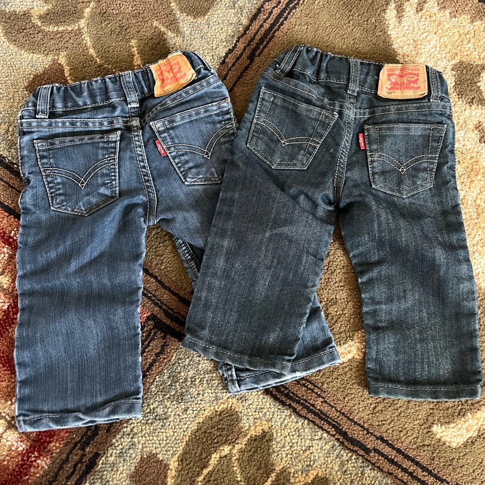 2 pairs of 12 month Levi’s jeans